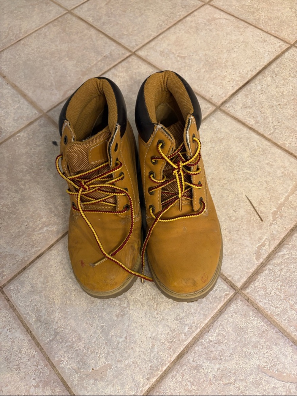 Outdoor Life Kids' Tan Work-Style Boots with Black Collar